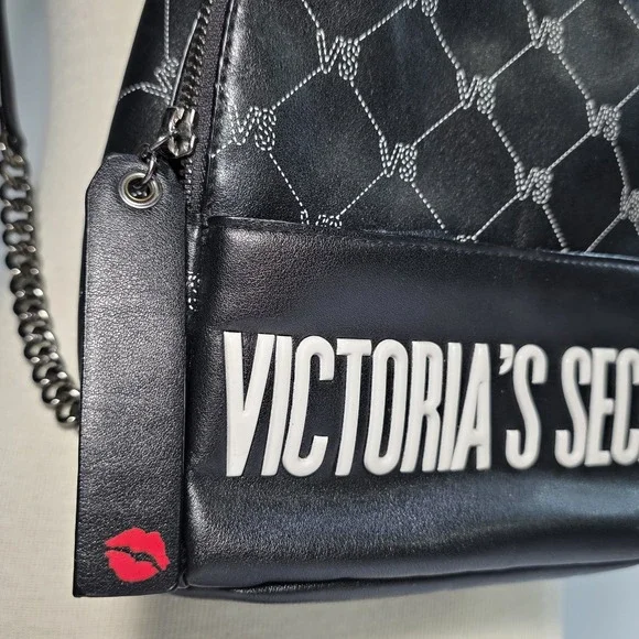 Victoria's Secret Monogram Mini City Black Backpack Purse Limited Edition 2018 - Picture 5 of 12